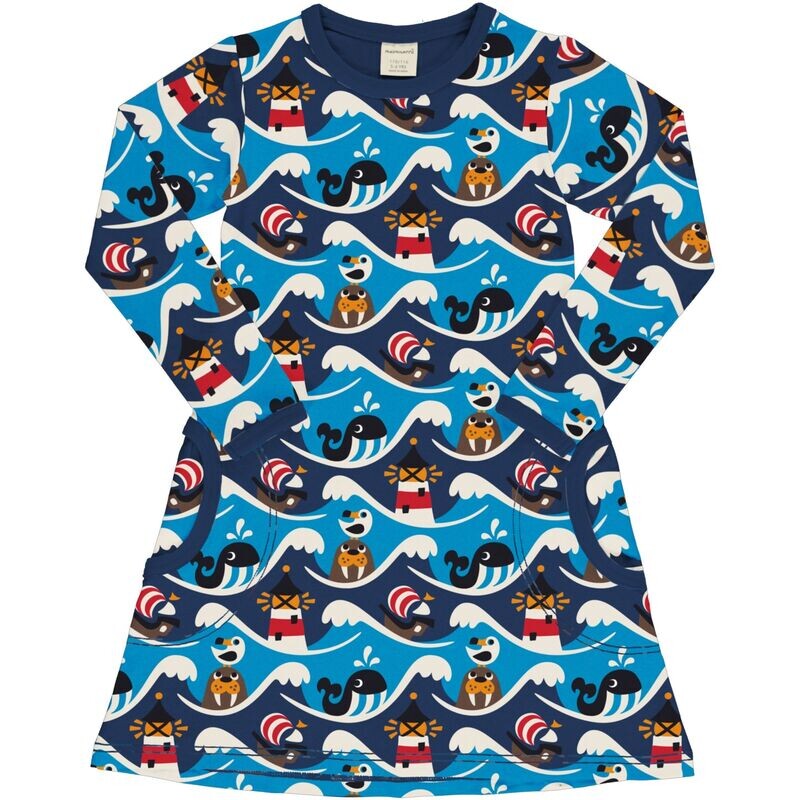Maxomorra Dress LS Ocean *SALE*