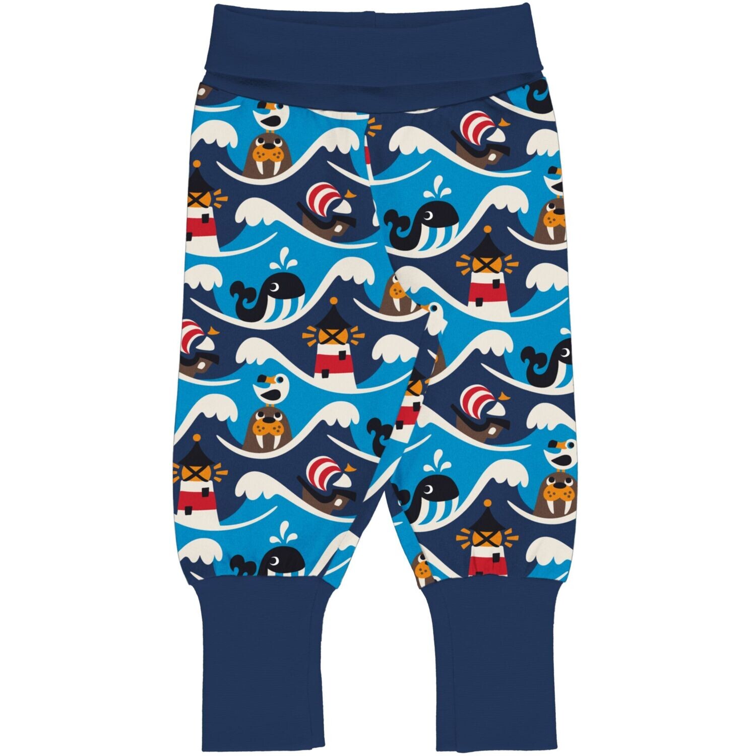 Maxomorra Pants Rib Ocean