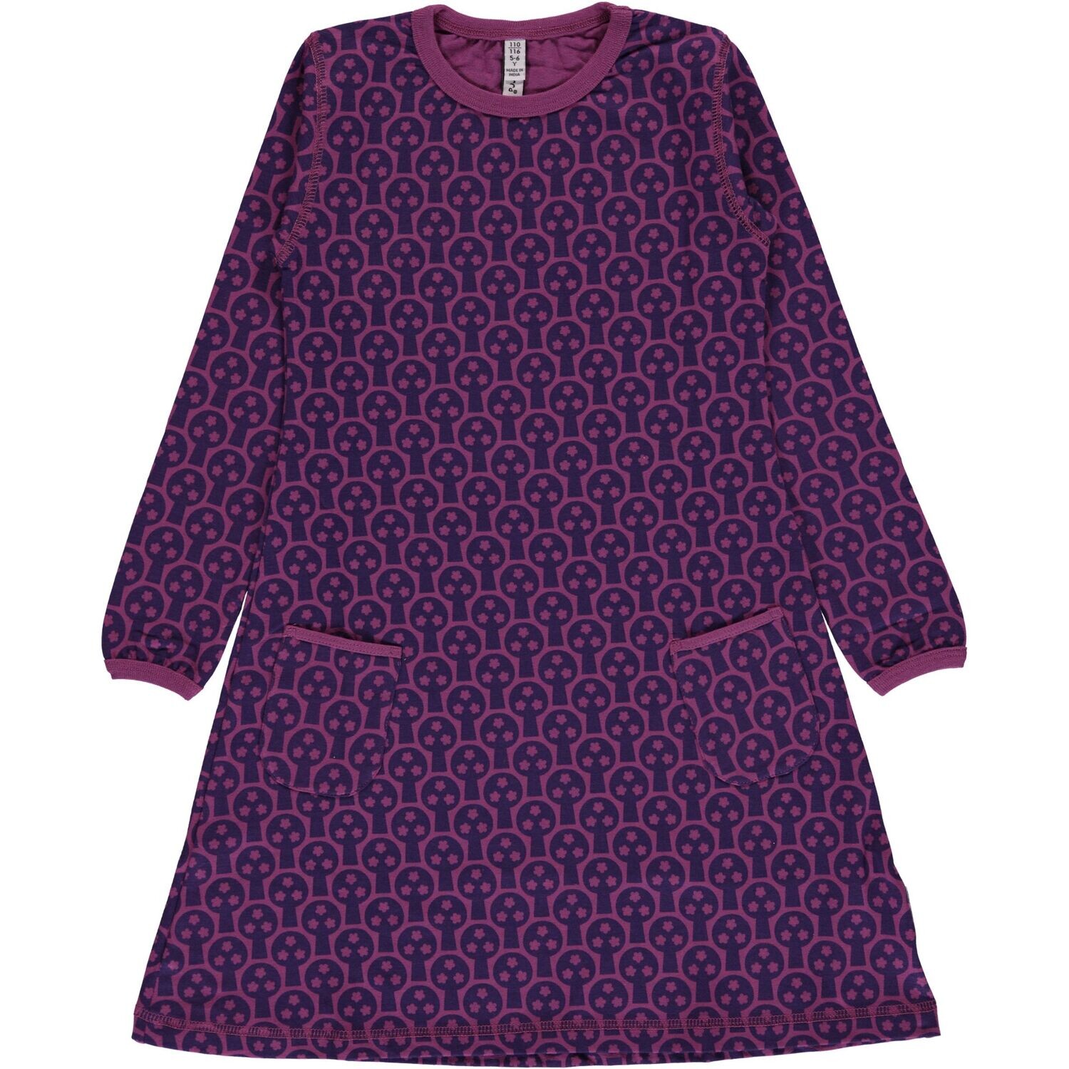 Maxomorra Dress LS Purple Tree *AKTION*