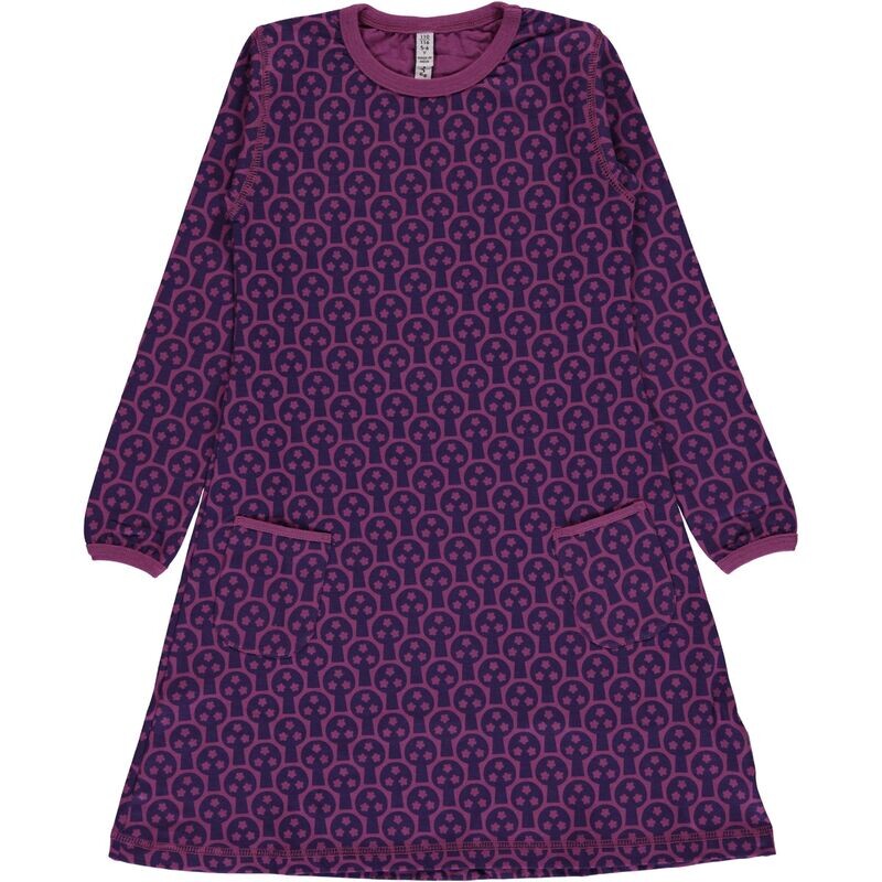 Maxomorra Dress LS Purple Tree *AKTION*