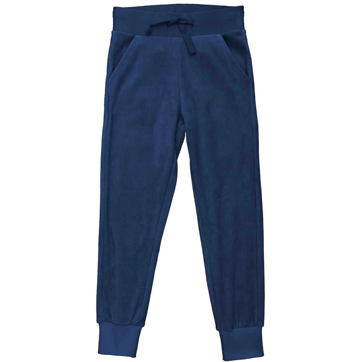 Maxomorra Pants Velour Solid Navy