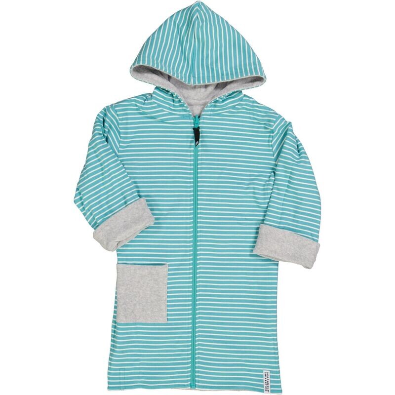Geggamoja Bademantel wendbar Classic Mint/White