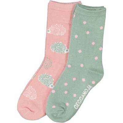 Geggamoja 2-Pack Socks Pink/Hedgehog