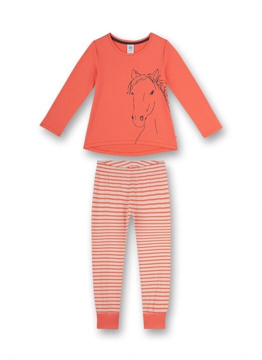 Sanetta Pyjama Long Horse /Stripe Orange