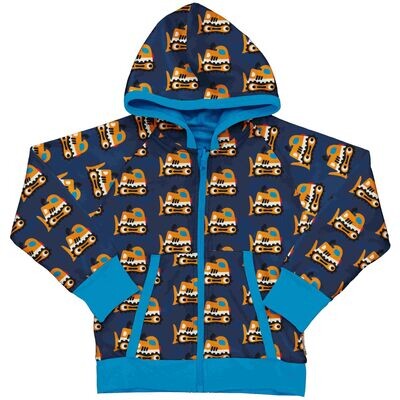 Maxomorra Cardigan Hood Reversible Bulldozer