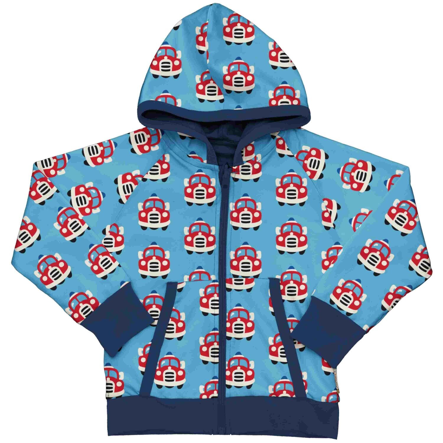 Maxomorra Cardigan Hood Reversible FireTruck
