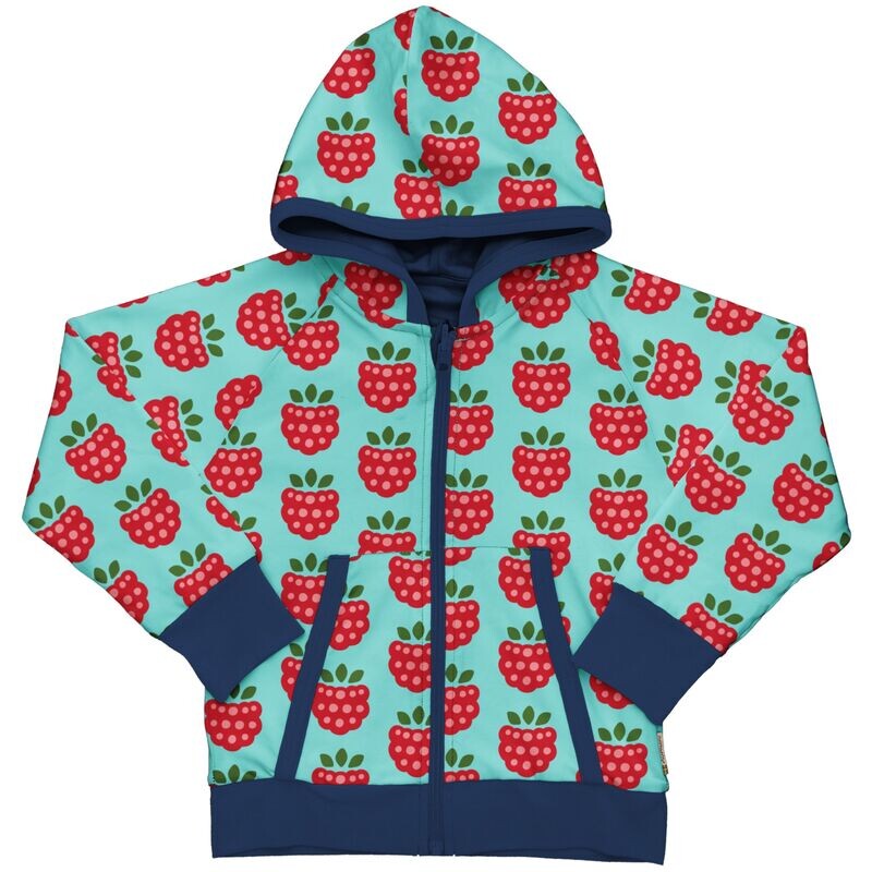 Maxomorra Cardigan Hood Reversible Himbeere
