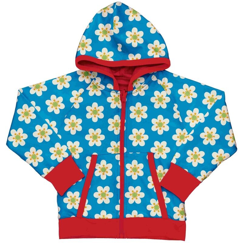 Maxomorra Cardigan Hood Reversible Anemone