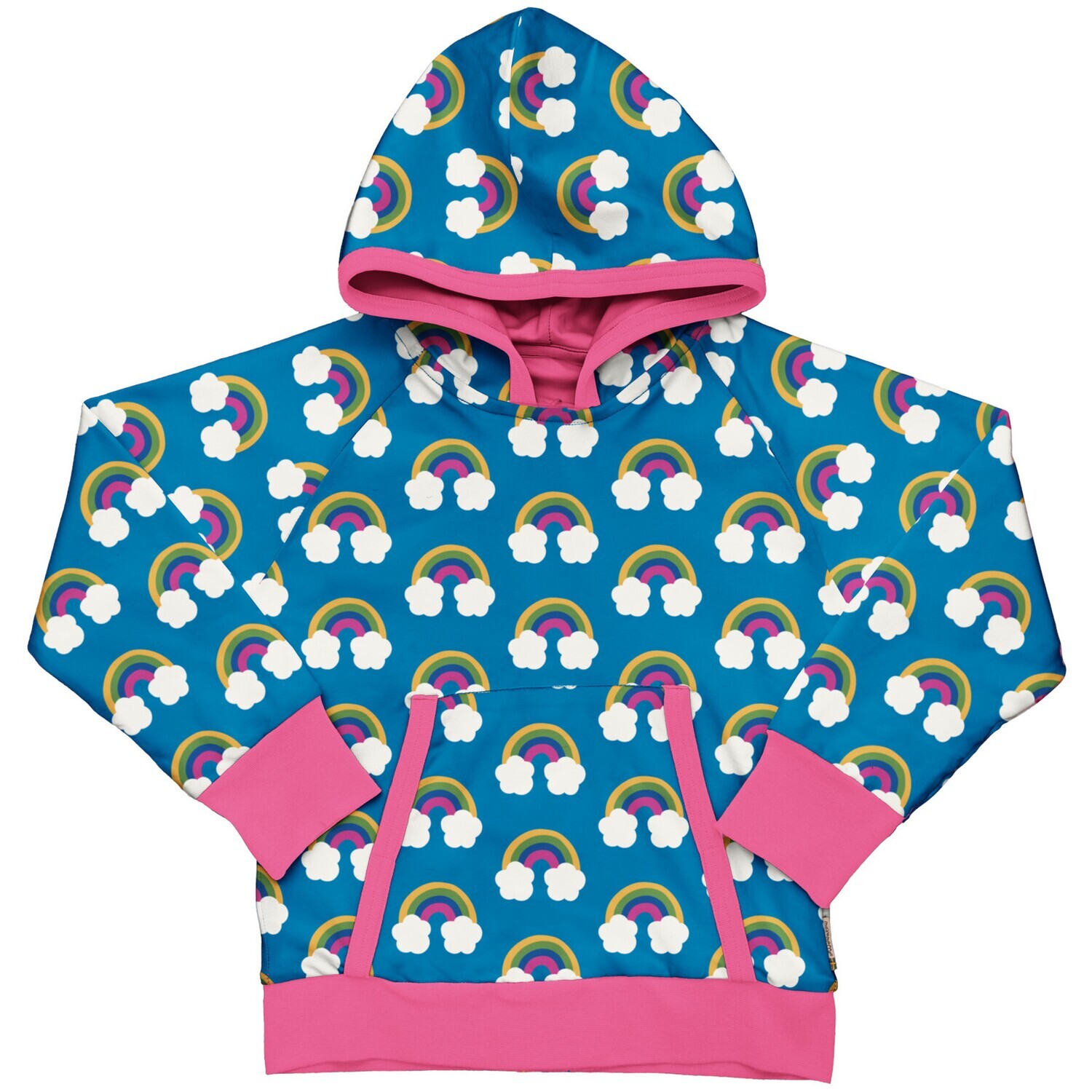 Maxomorra Hoodie Lined Farm Rainbow