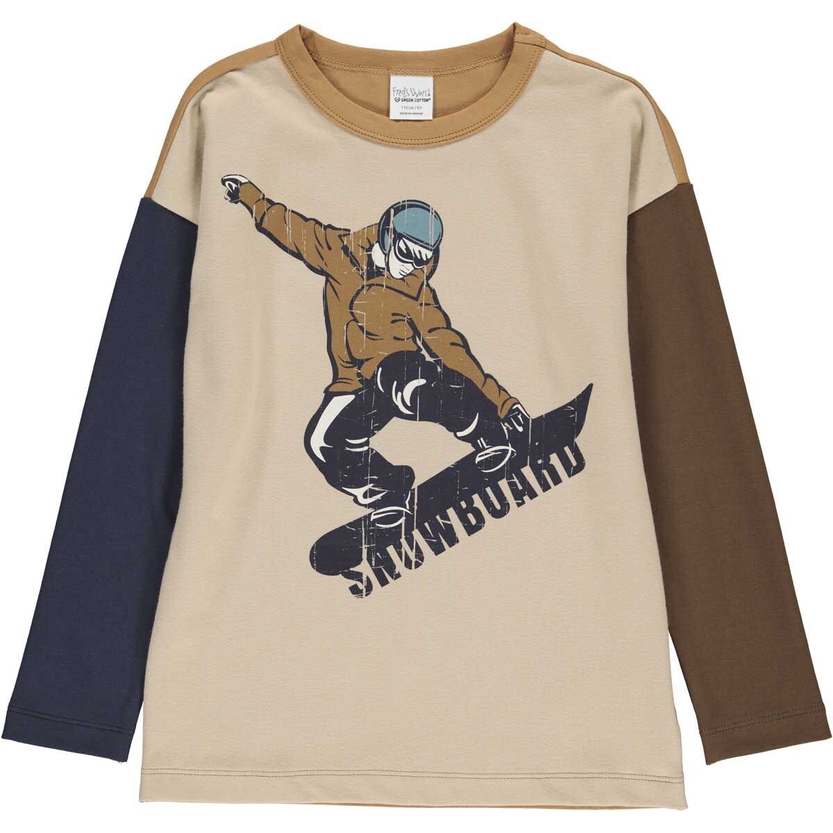 Green Cotton Fred's World Langarmshirt Snowboard