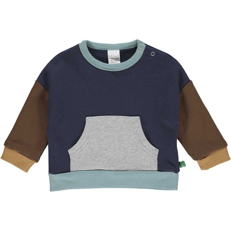 Green Cotton Freds World Sweatshirt Block Night Blue Baby