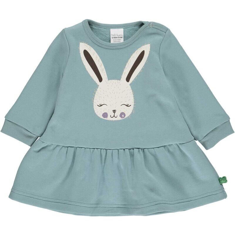 Green Cotton Freds World Sweat Kleid Rabbit Baby