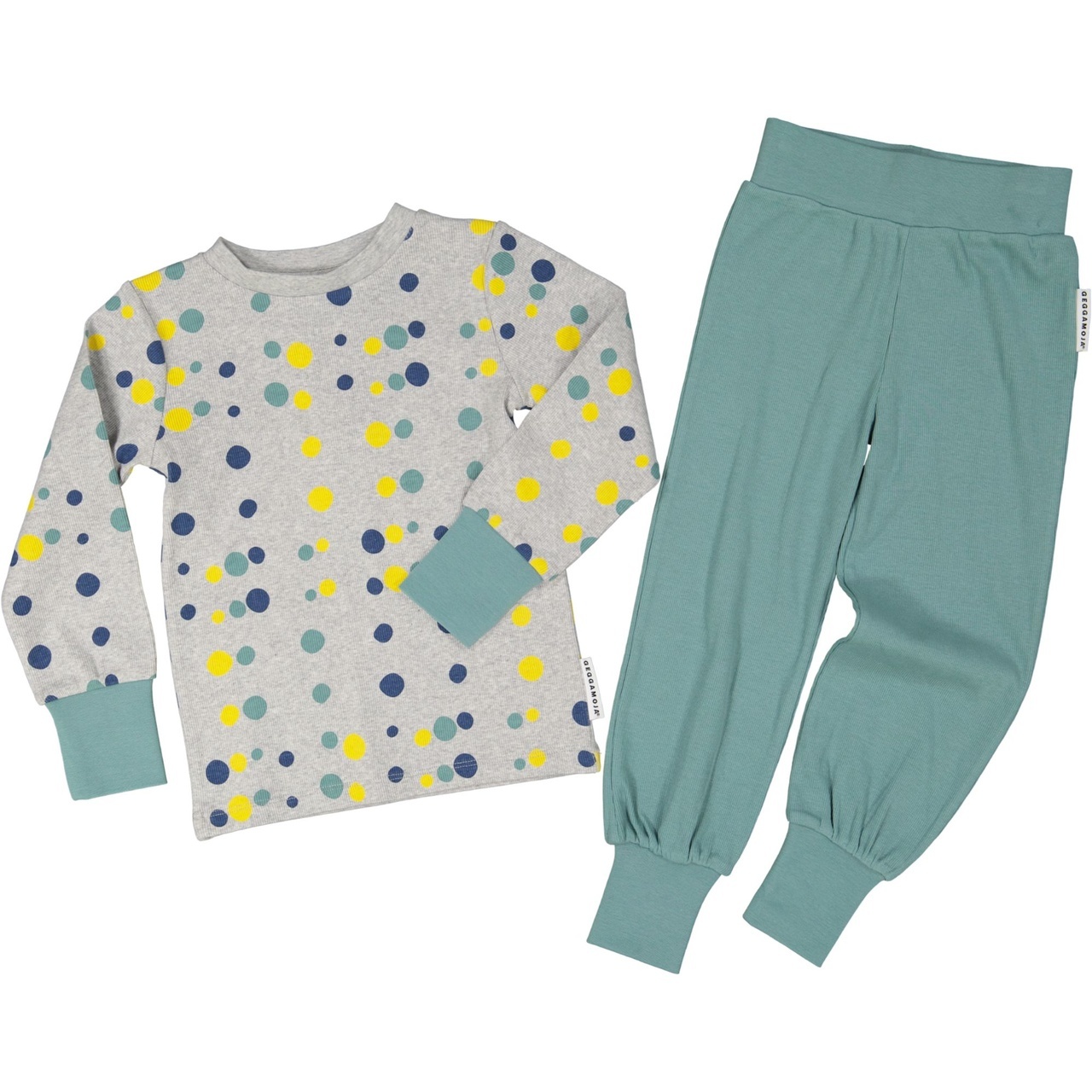 Geggamoja Pyjama Petrol Grün Dots