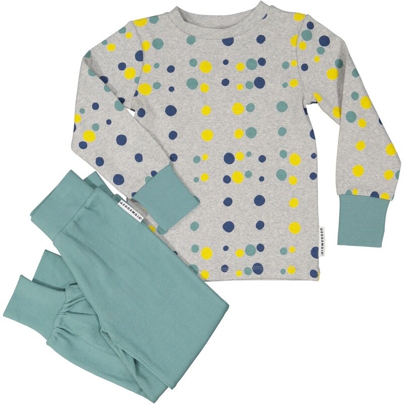 Geggamoja Pyjama Petrol Grün Dots