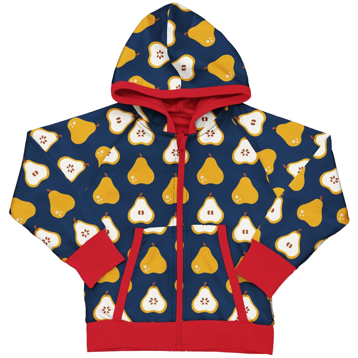 Maxomorra Cardigan Hood Reversible Garden Pear