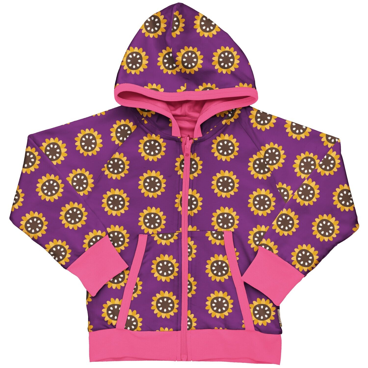 Maxomorra Cardigan Hood Reversible Garden Sunflower