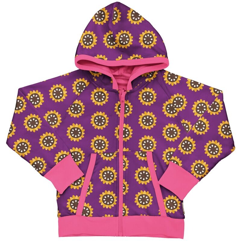Maxomorra Cardigan Hood Reversible Garden Sunflower