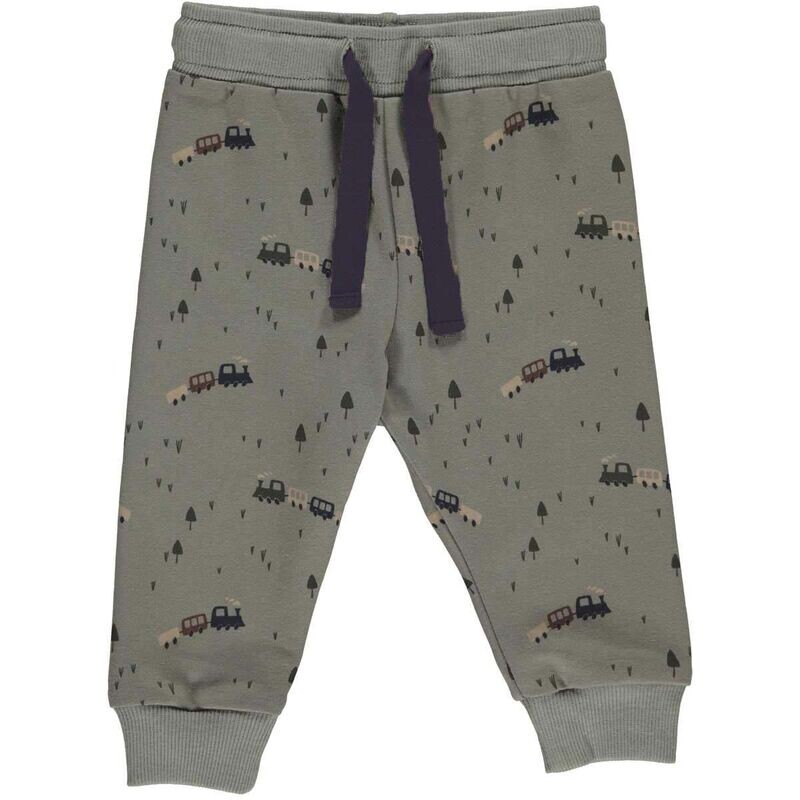 Green Cotton Müsli Train Sweat Pants Baby
