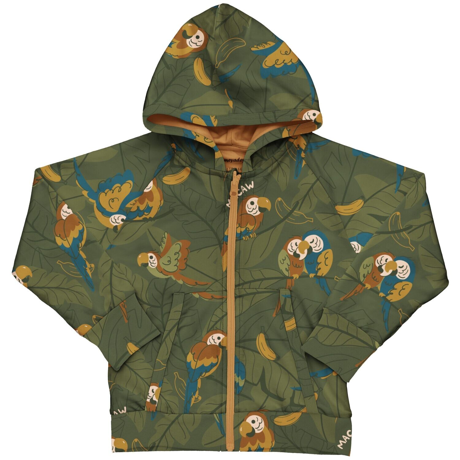 Meyadey by Maxomorra Cardigan Hood Lined Marvellous Macaw