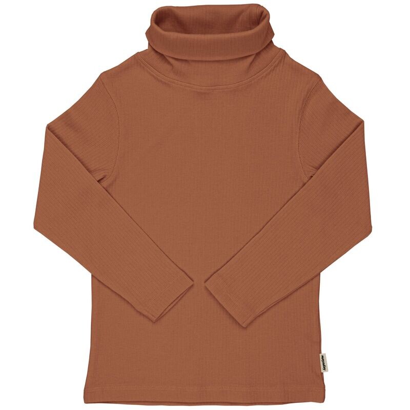 Meyadey by Maxomorra Top LS Turtleneck Rib Solid Claystone