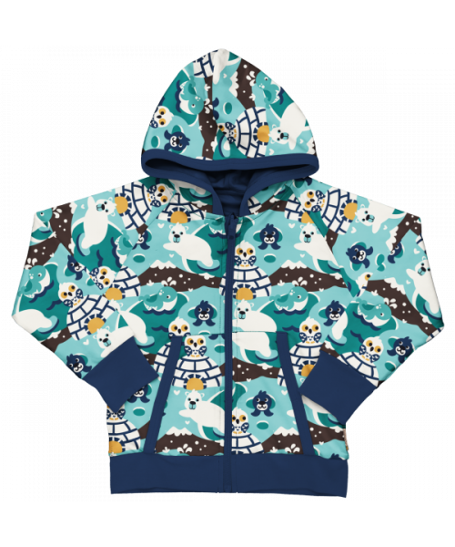 Maxomorra Cardigan Hood Reversible Arctic World