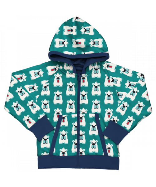 Maxomorra Cardigan Hood Reversible Arctic Bear