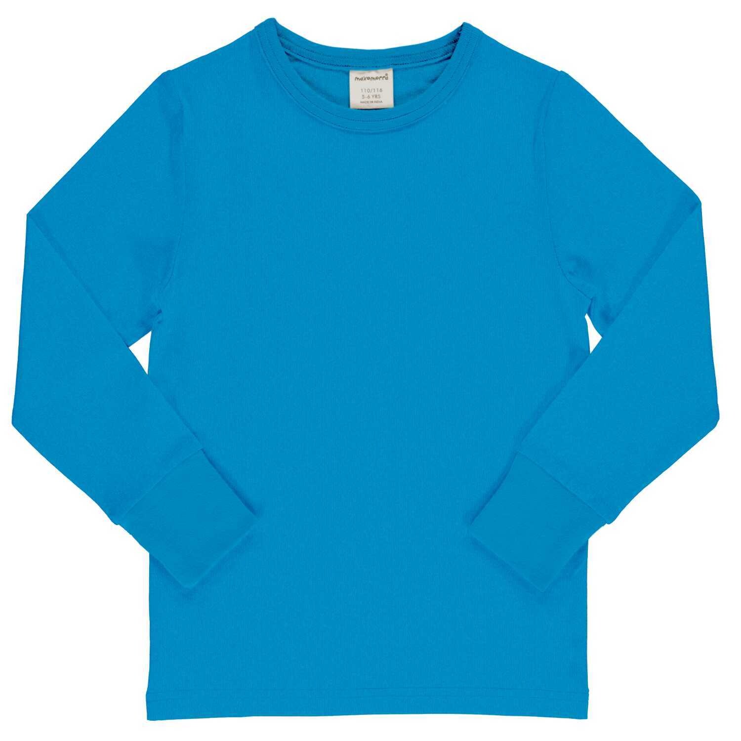 Maxomorra Shirt LS Solid Blue Sky