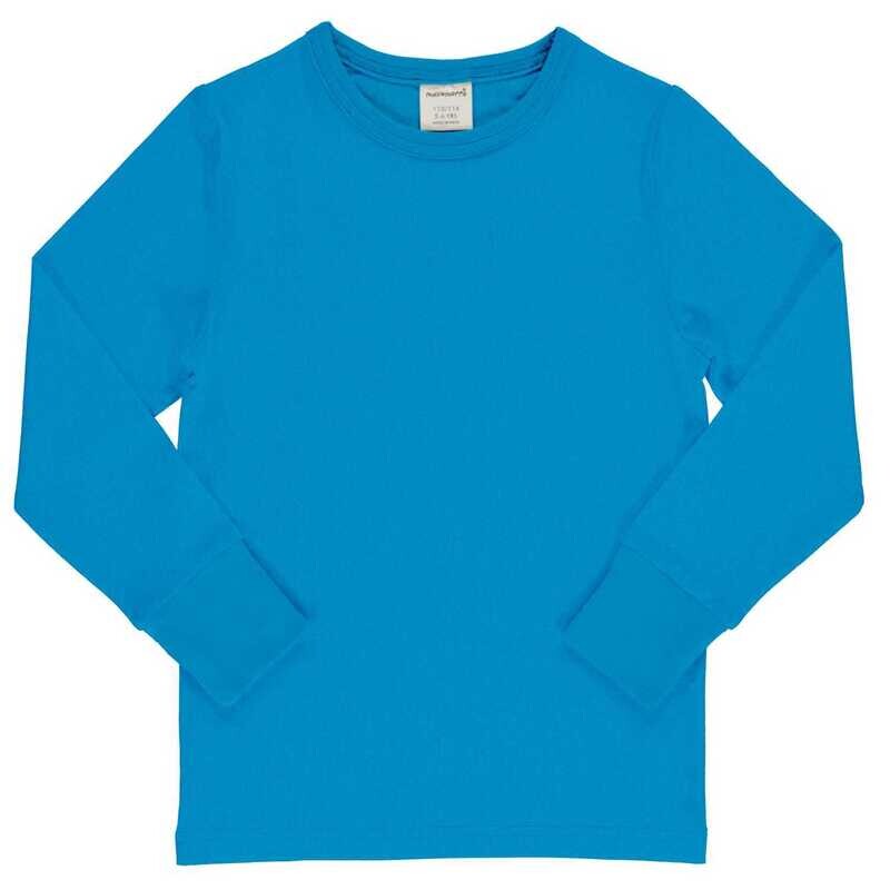 Maxomorra Shirt LS Solid Blue Sky