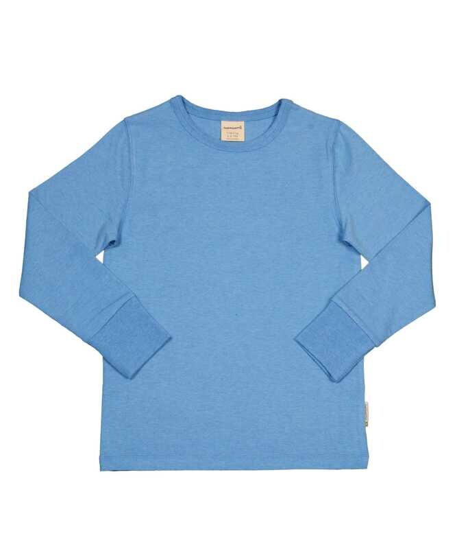 Maxomorra Shirt LS Melange Blue Mel