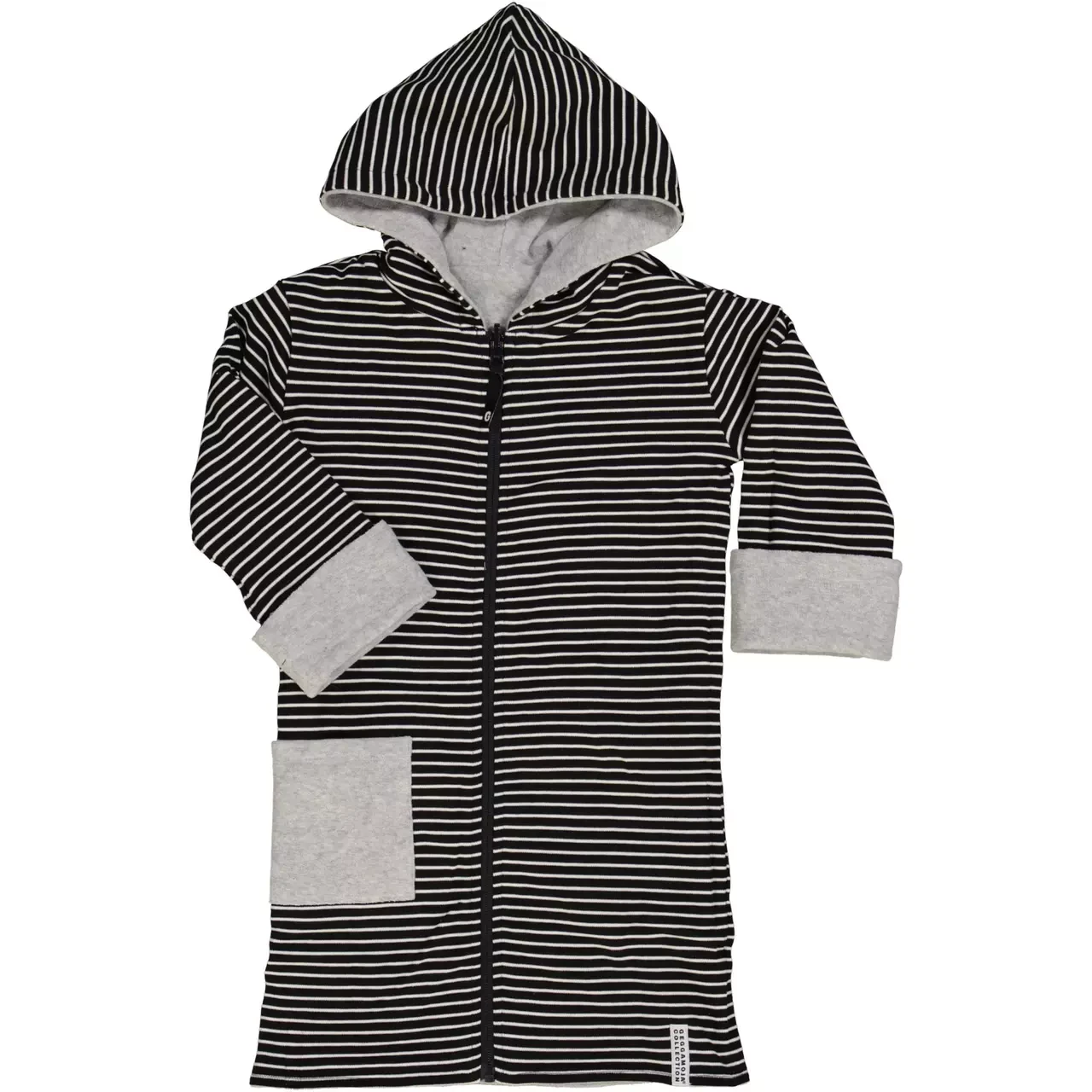 Geggamoja Bademantel wendbar Classic Black/White