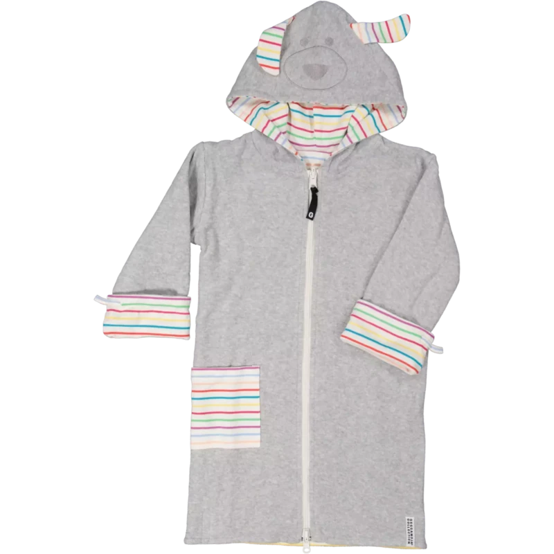 Geggamoja Bademantel wendbar Grey/Multi Stripe