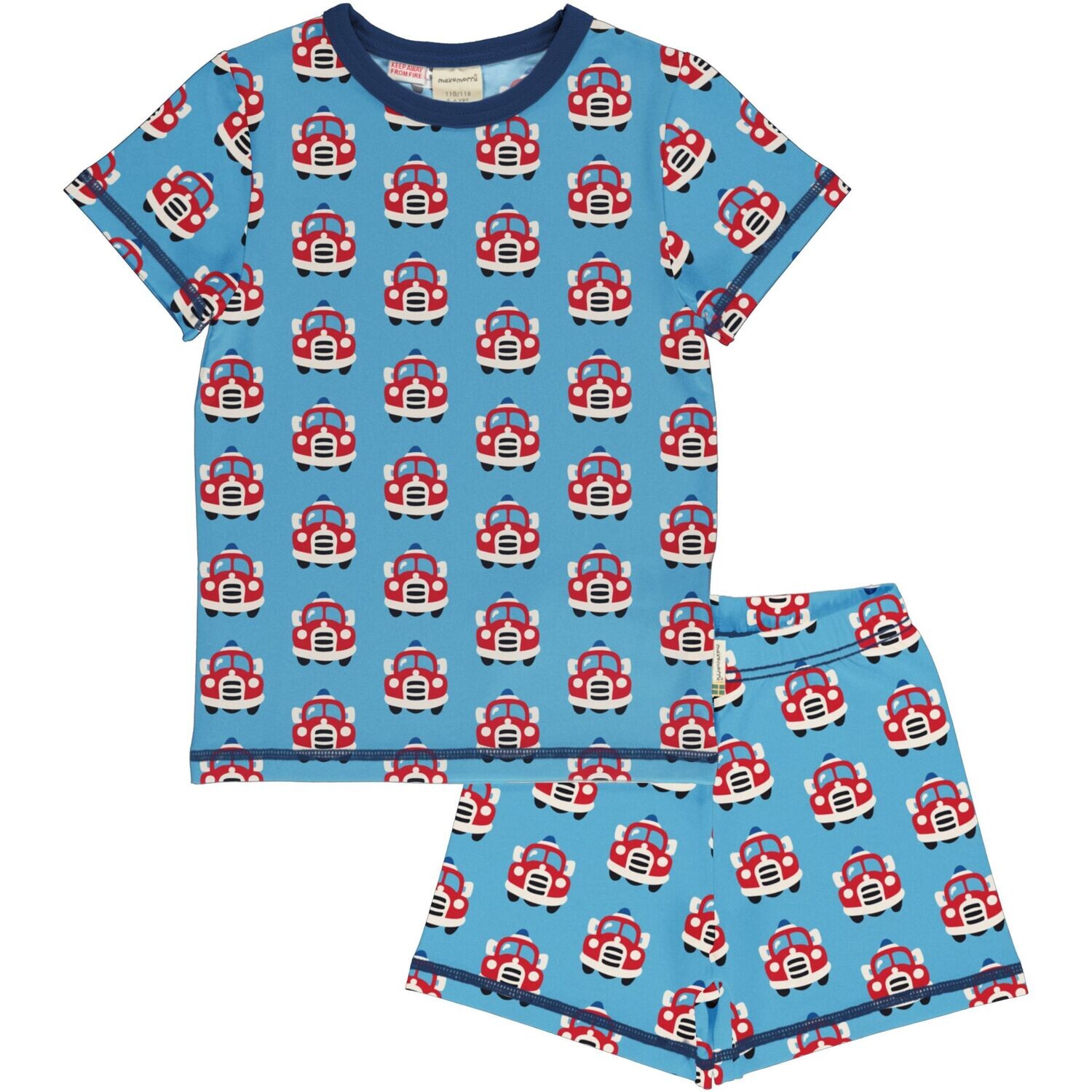 Maxomorra Pyjama SS Vintage Fire Truck