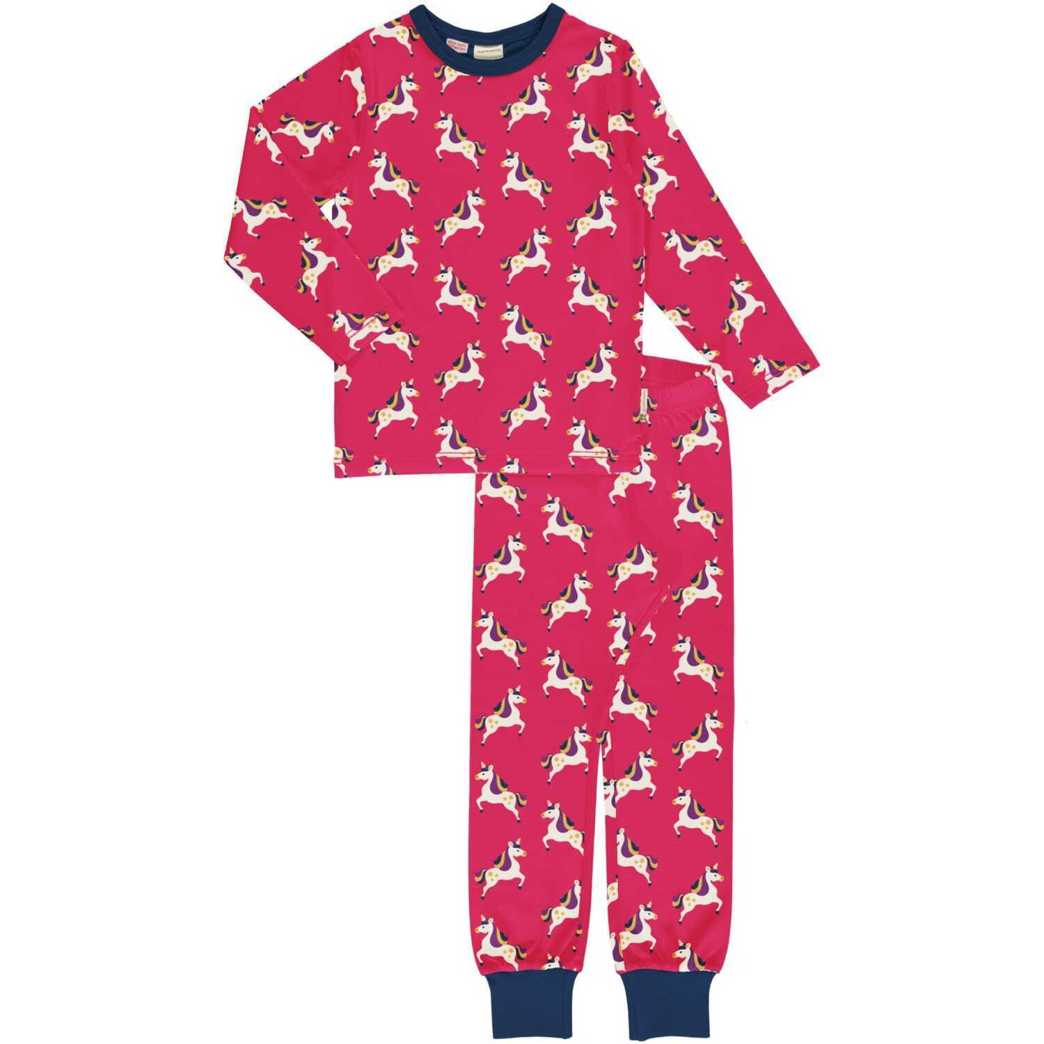 Maxomorra Pyjama LS Pink Unicorn