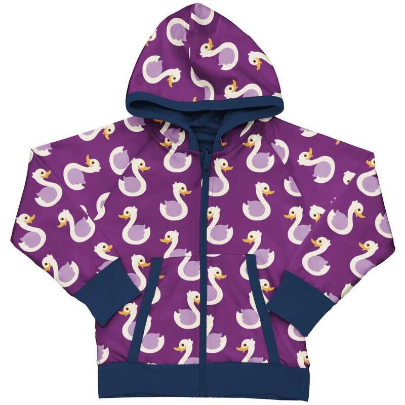 Maxomorra Cardigan Hood Reversible Swan