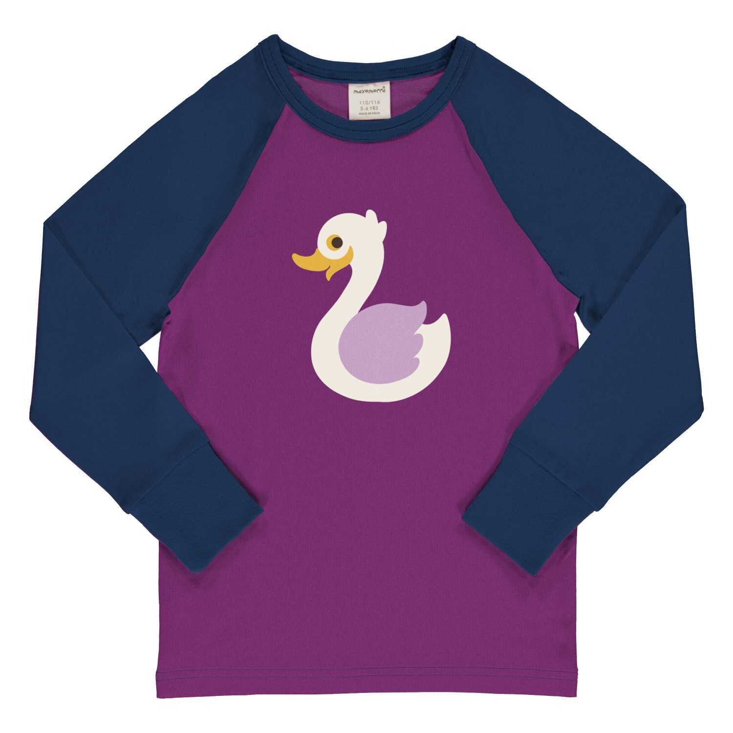 Maxomorra Top LS  Raglan Swan