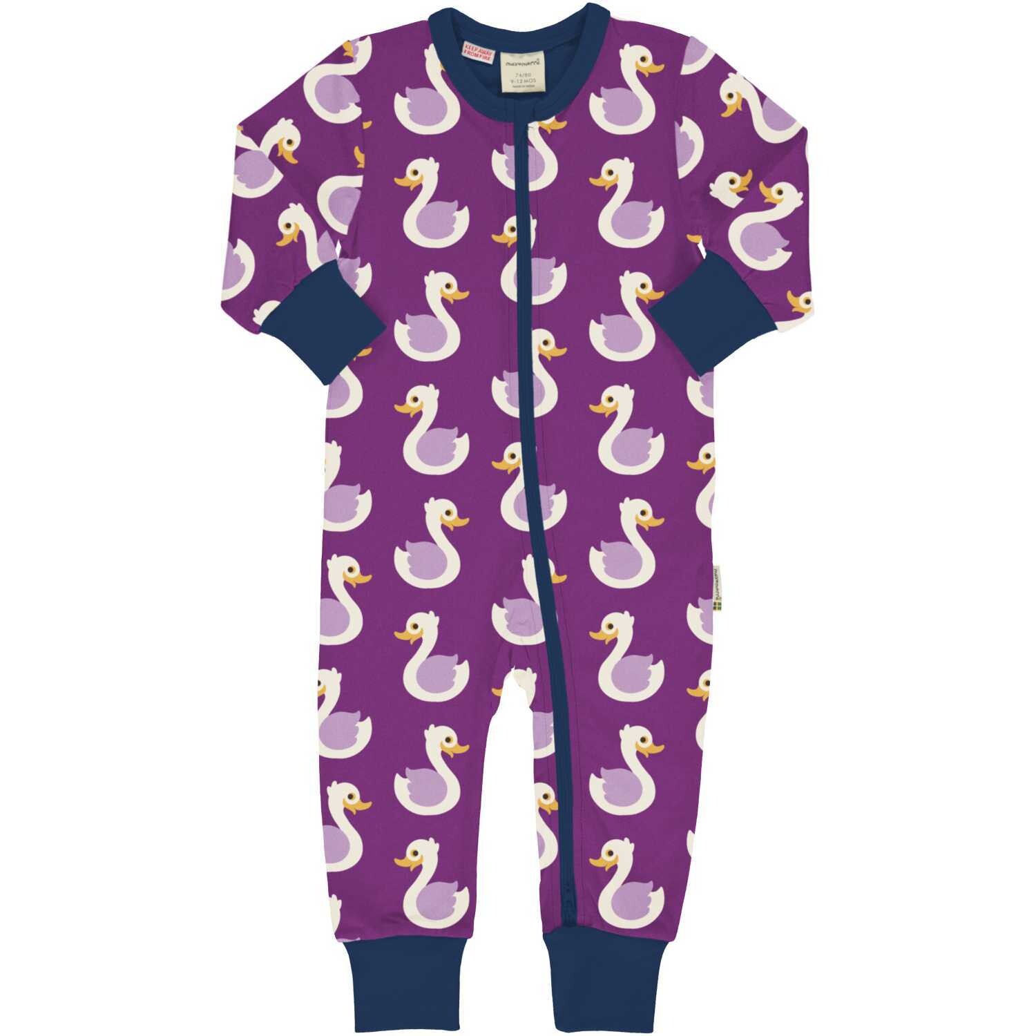 Maxomorra Classic Rompersuit LS Swan