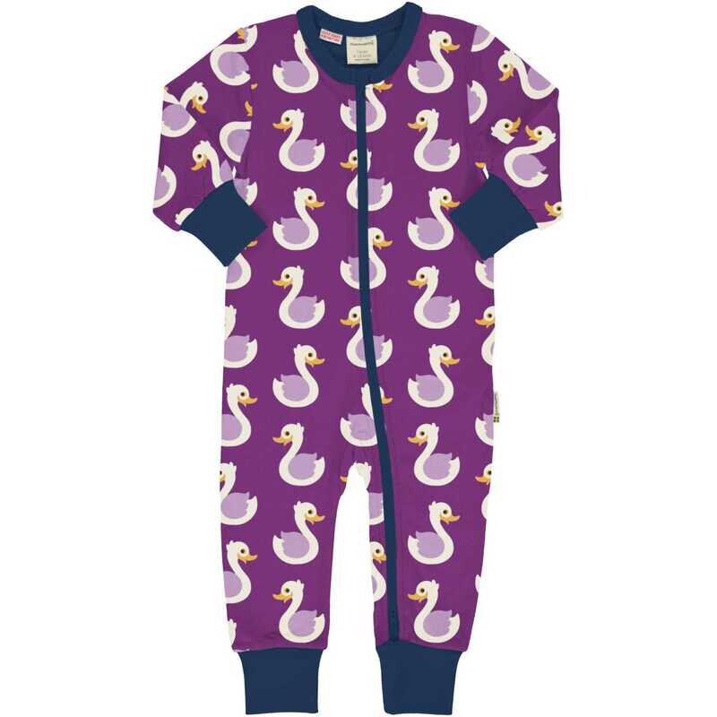 Maxomorra Classic Rompersuit LS Swan