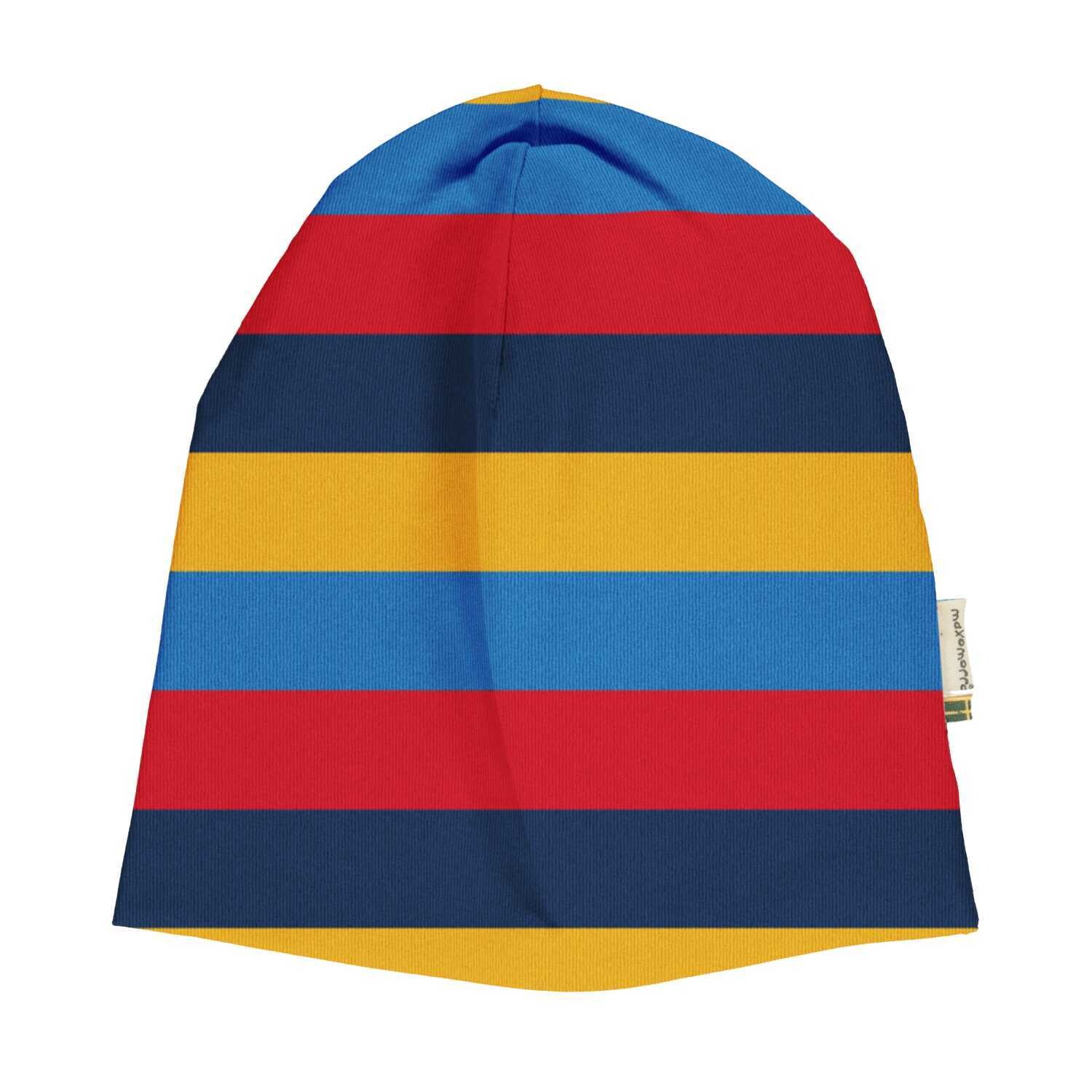 Maxomorra Mütze Stripe Sweat Blue
