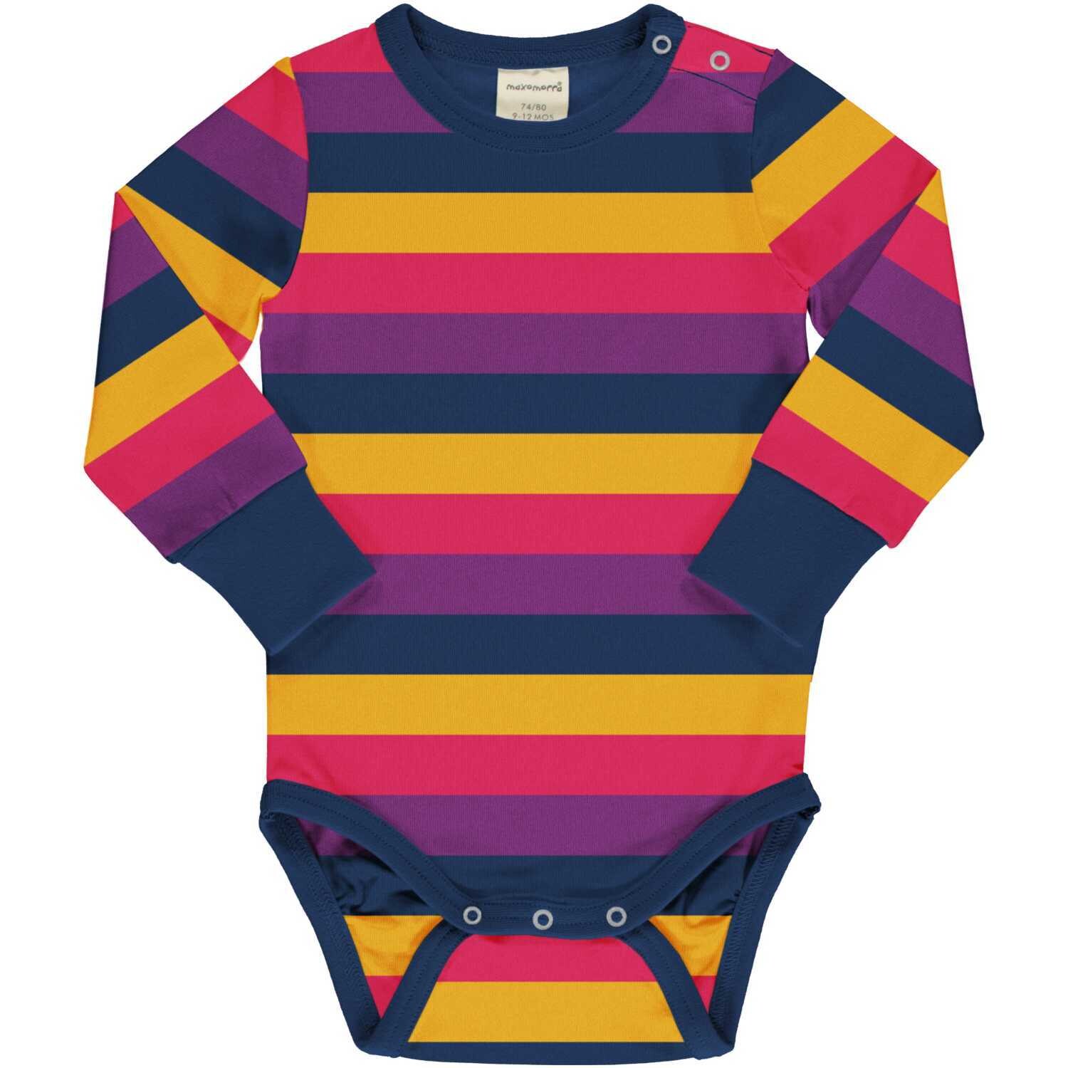 Maxomorra Body LS Stripes Purple