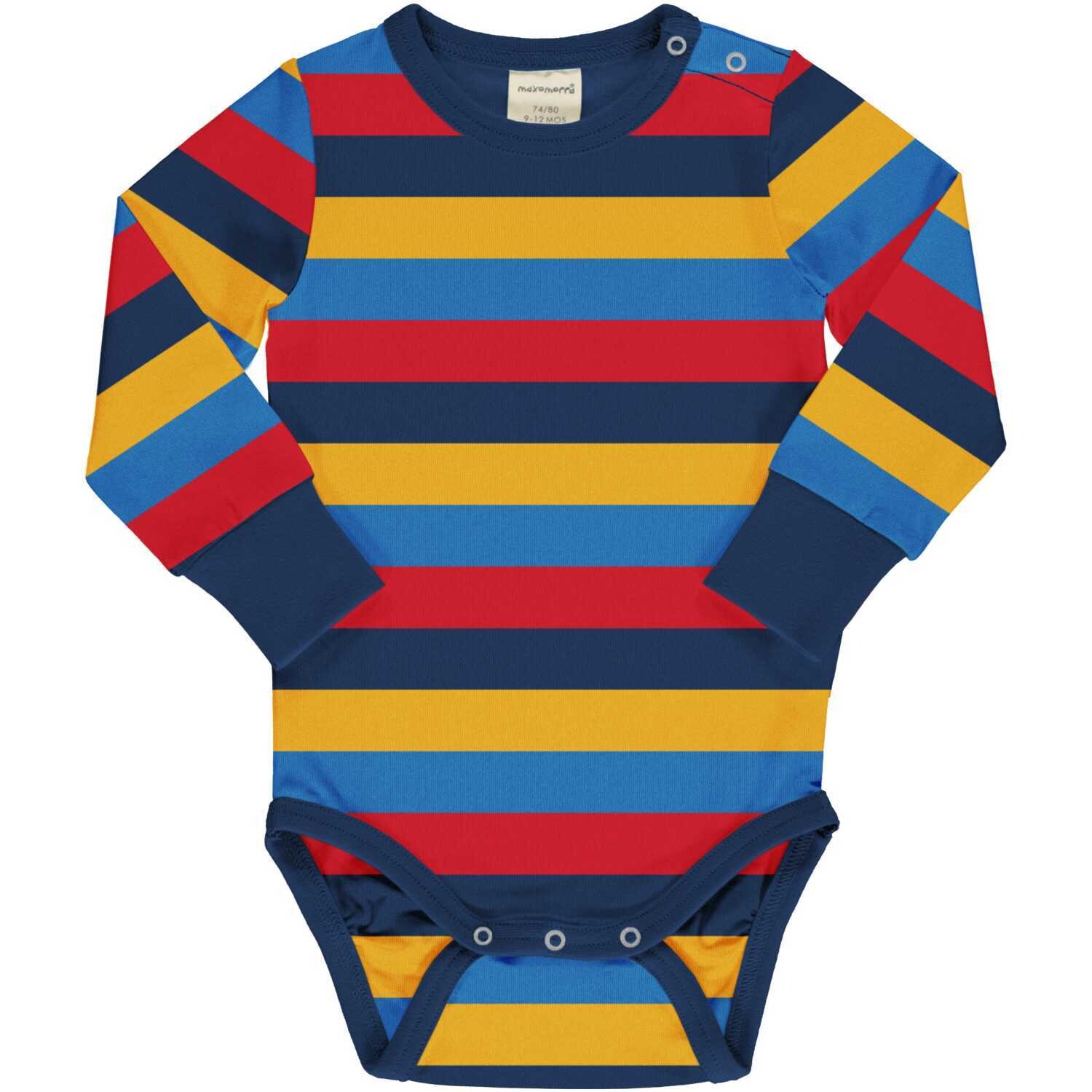 Maxomorra Body LS Stripes Blue