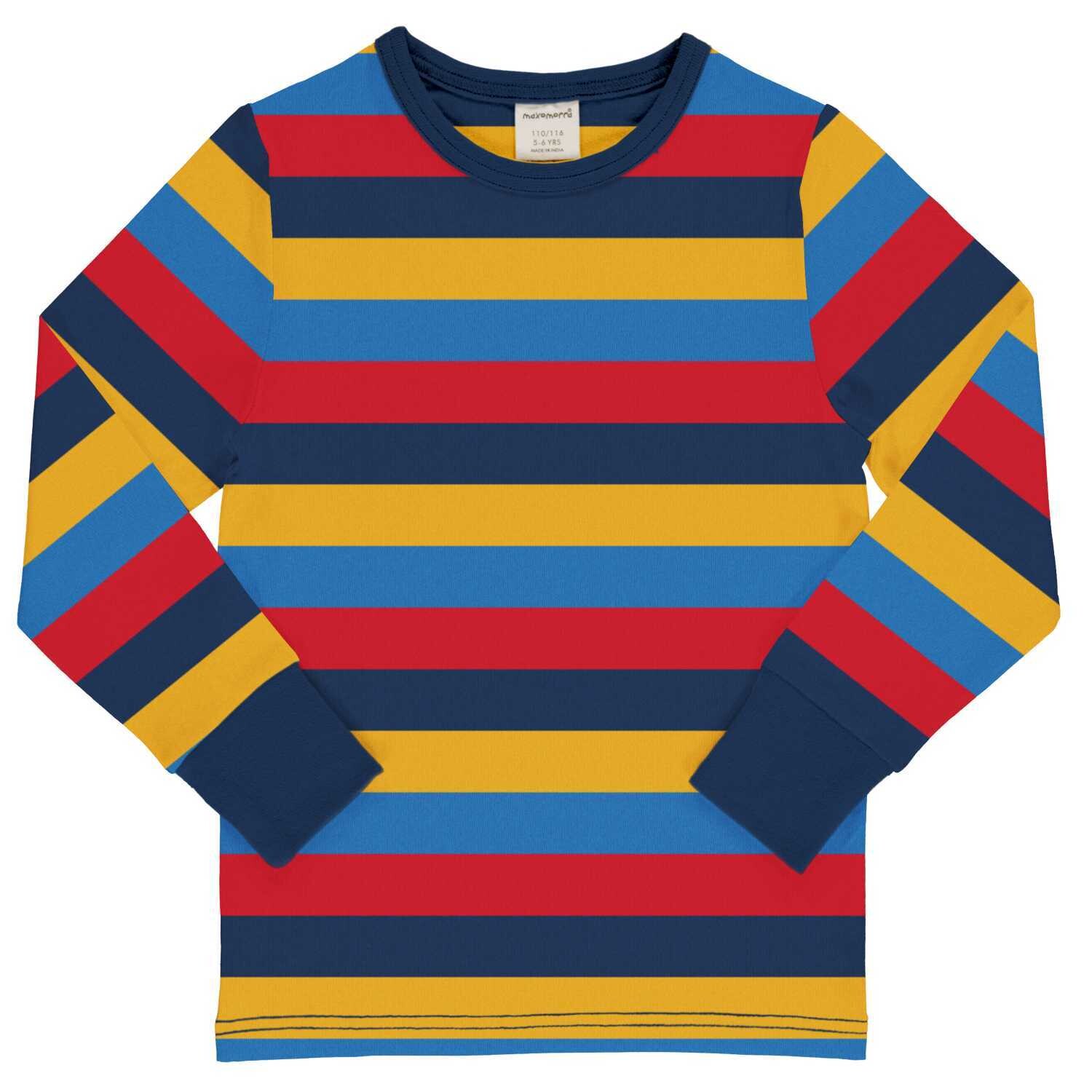 Maxomorra Shirt LS Stripes Blue