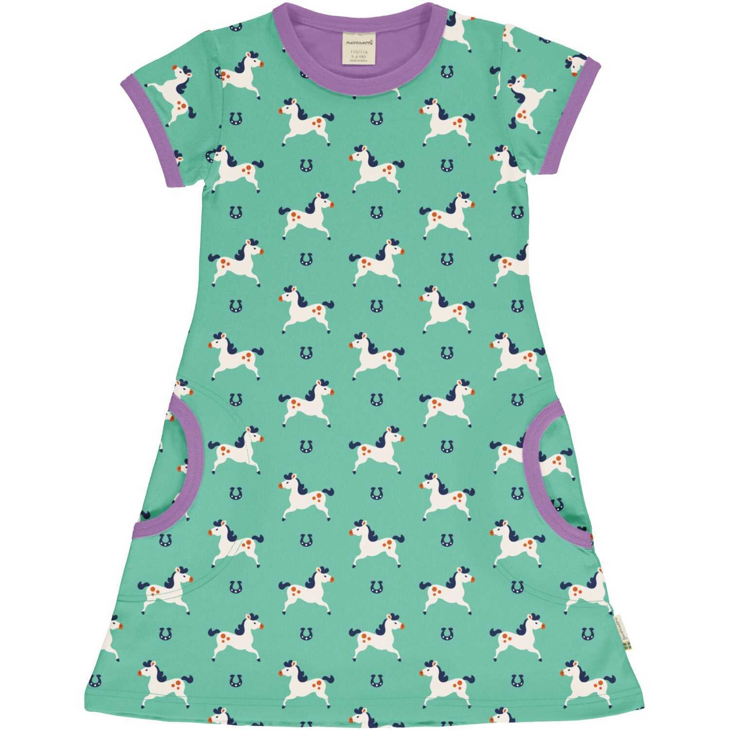 Maxomorra Dress SS Horse Mint