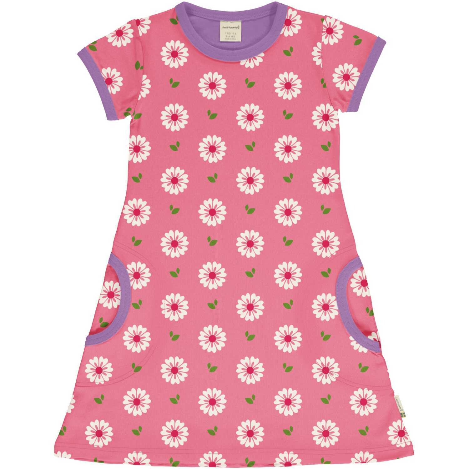Maxomorra Dress SS Flower Rosé