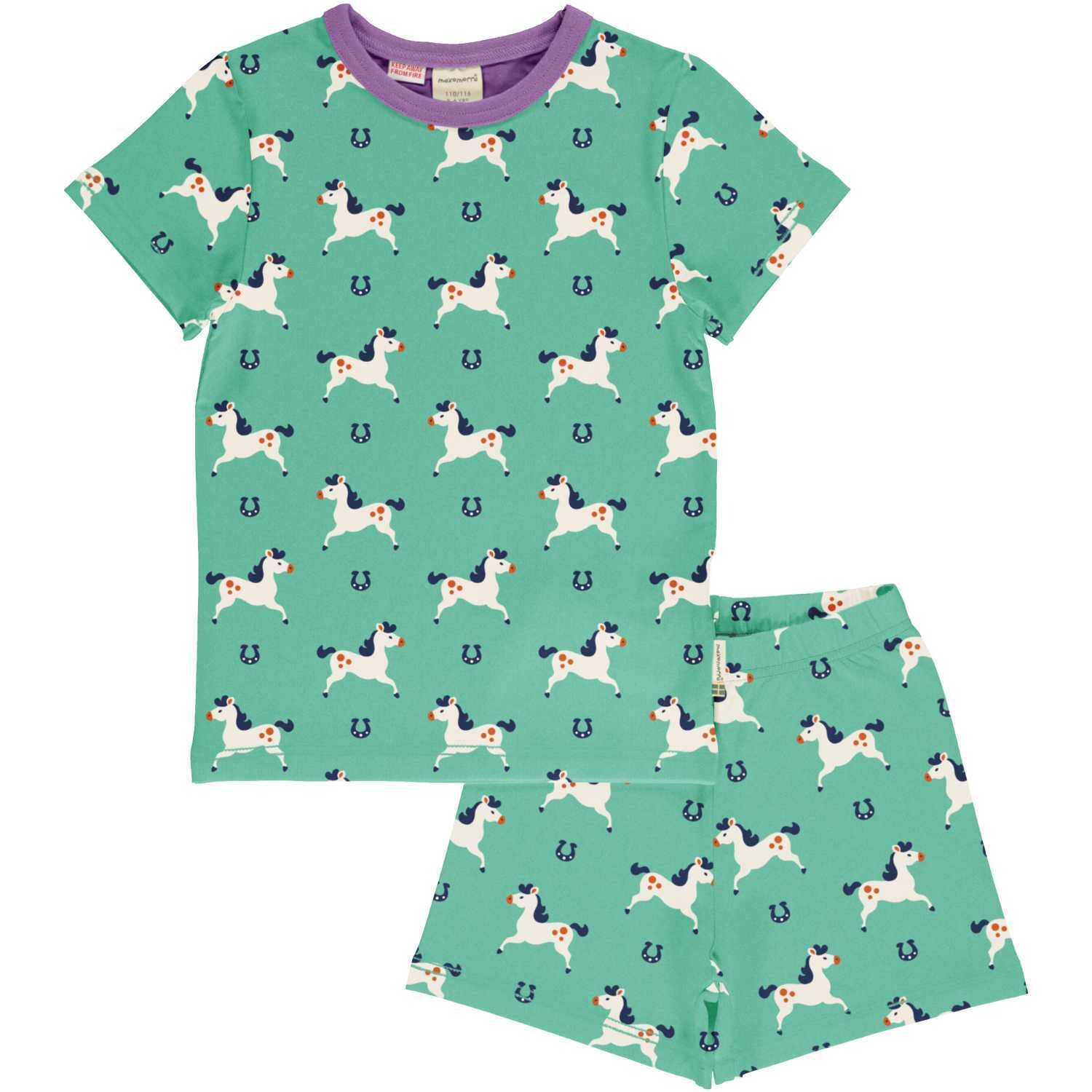 Maxomorra Pyjama SS Horse Mint