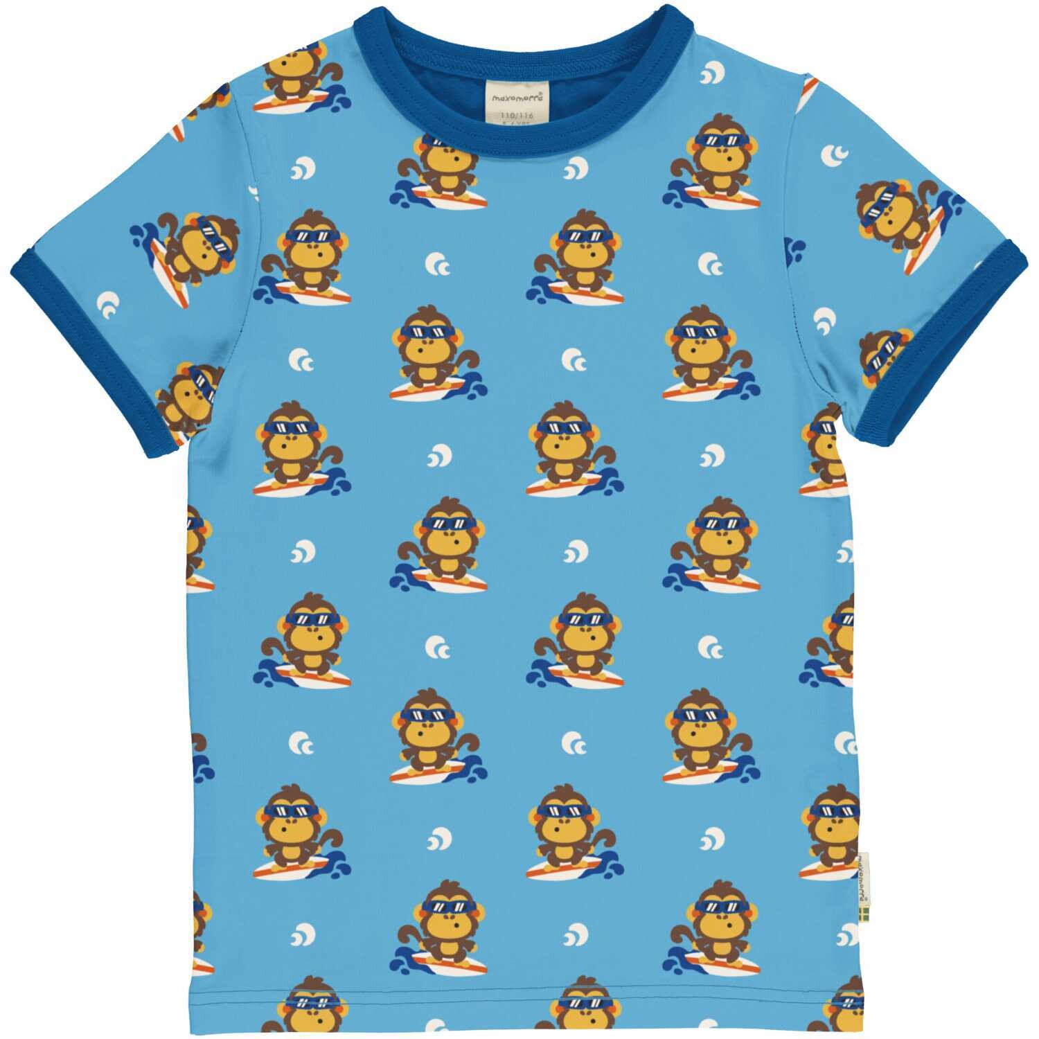Maxomorra Top SS Monkey Blue