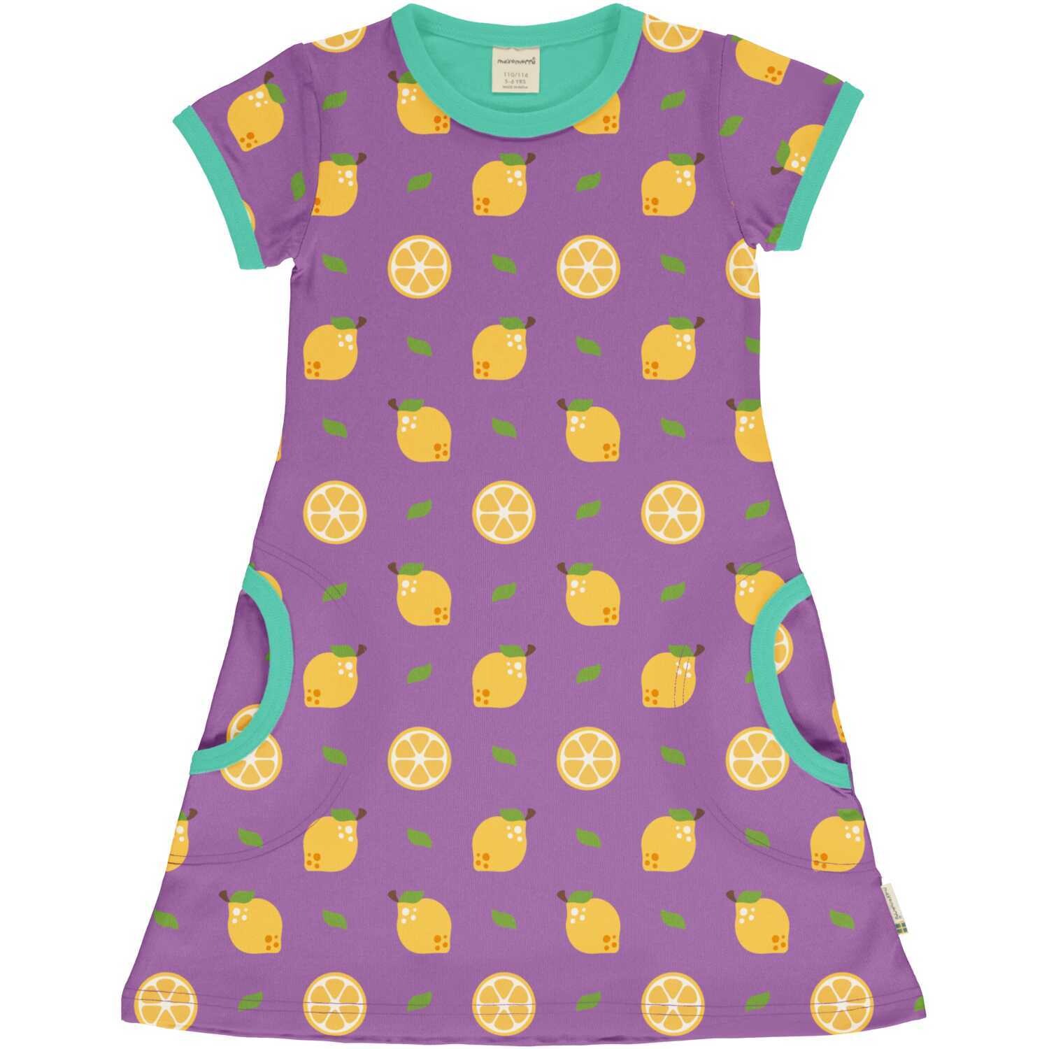 Maxomorra Dress SS Lemon Purple