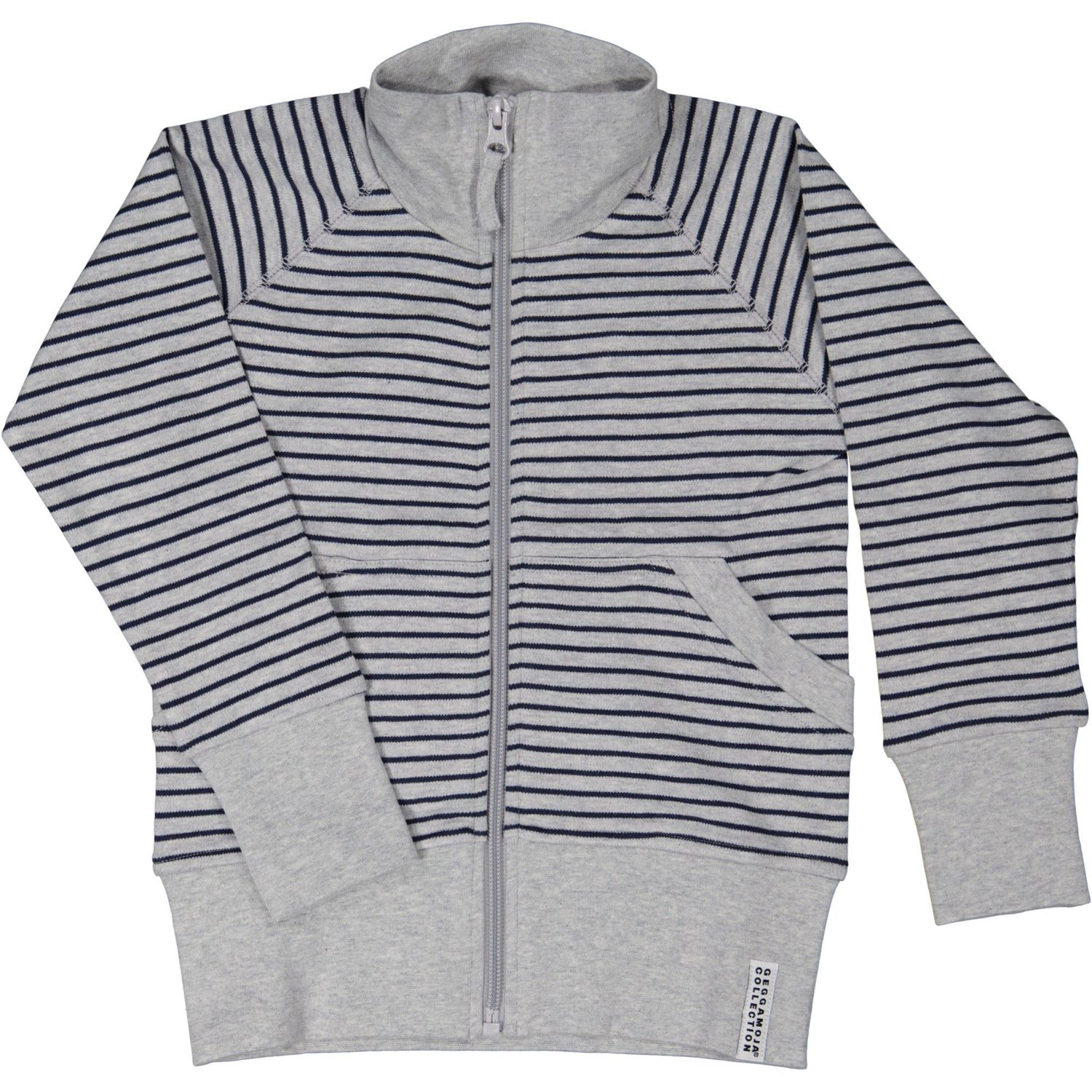 Geggamoja Zipsweater Grey Mel/Navy