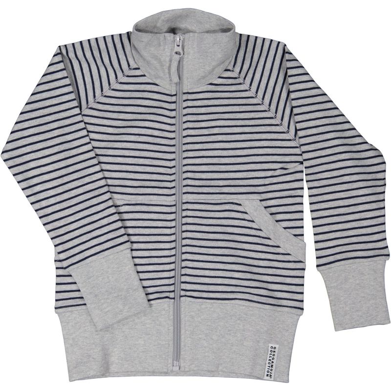 Geggamoja Zipsweater Grey Mel/Navy