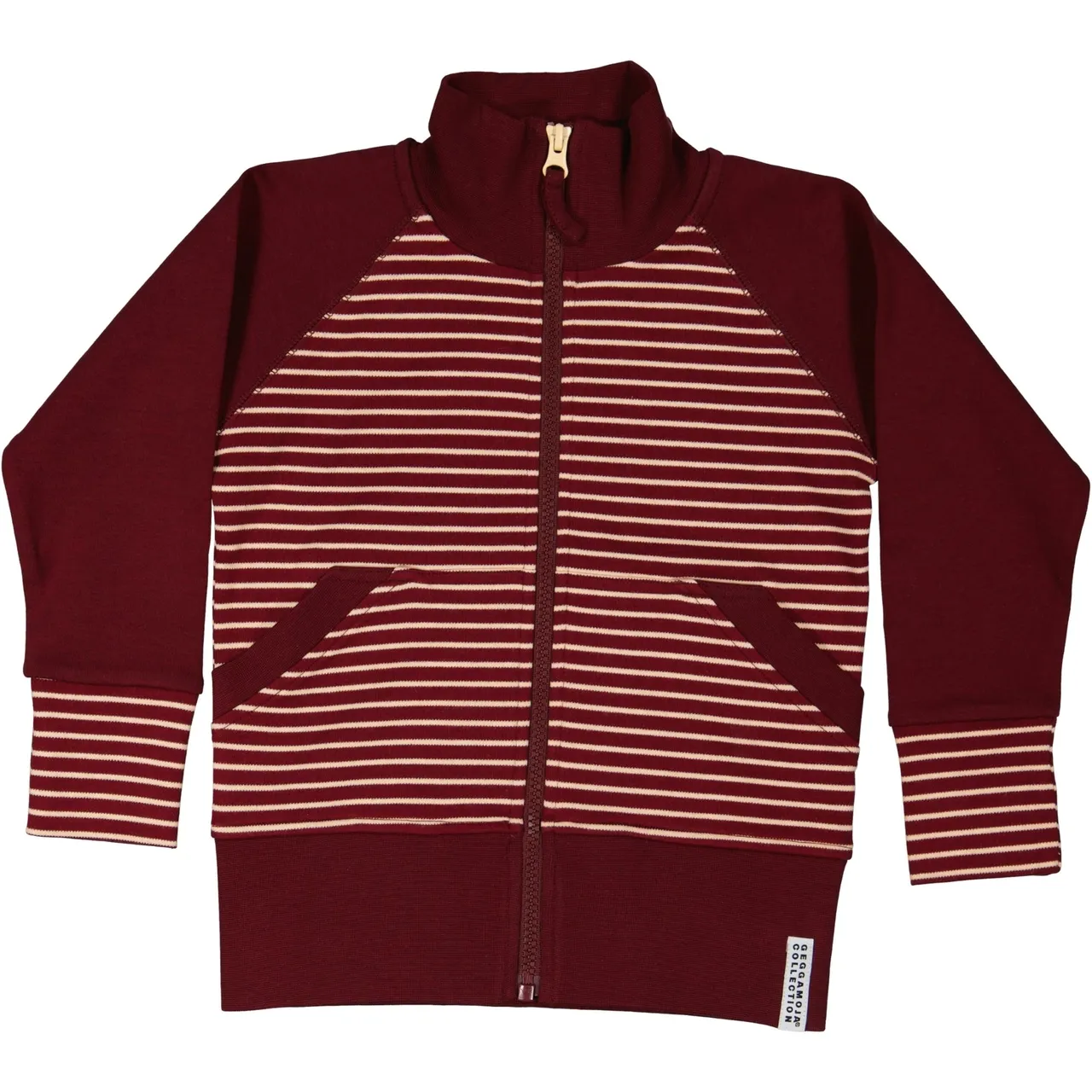 Geggamoja Zipsweater Burgundy/peach
