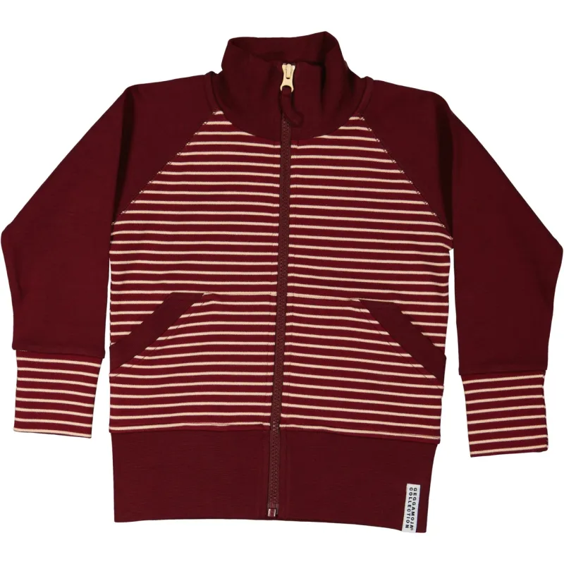 Geggamoja Zipsweater Burgundy/peach